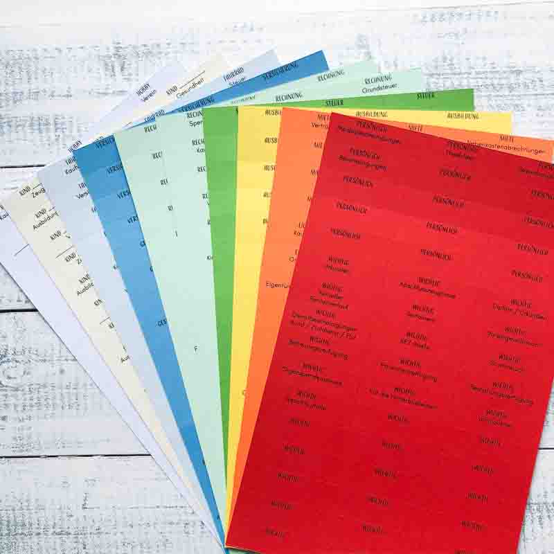 Beschriftungskärtchen für Hängeregister