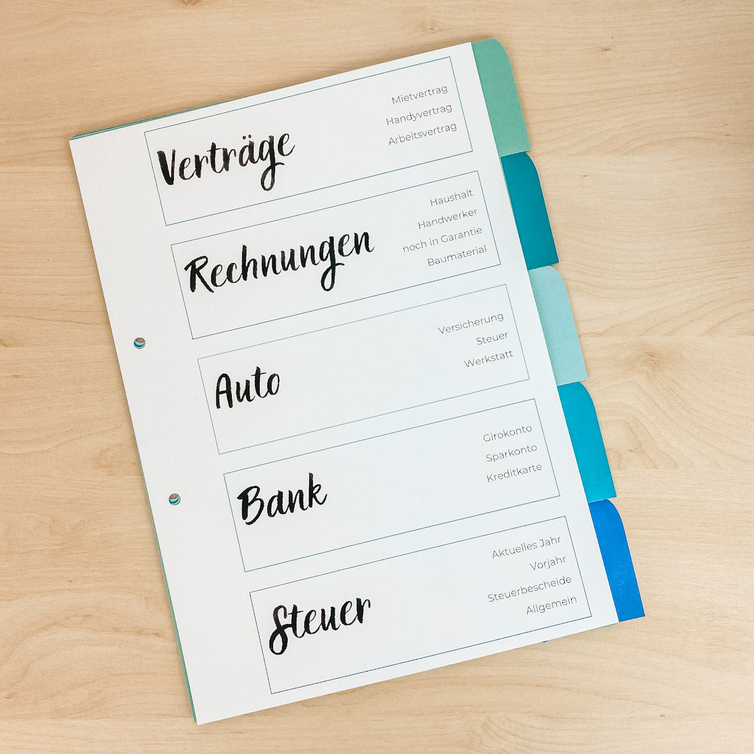 aufbewahrung mietvertrag Registerblätter für deine organisierte Ablage – Ordnungwelt Aufbewahrung & Organisation für dein Zuhause
